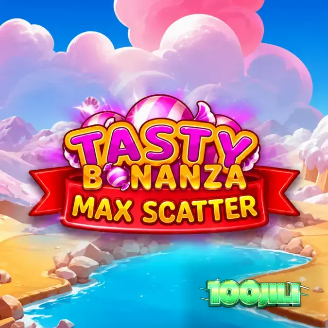 Makulay na candy-themed slot interface ng Tasty Bonanza Max Scatter
